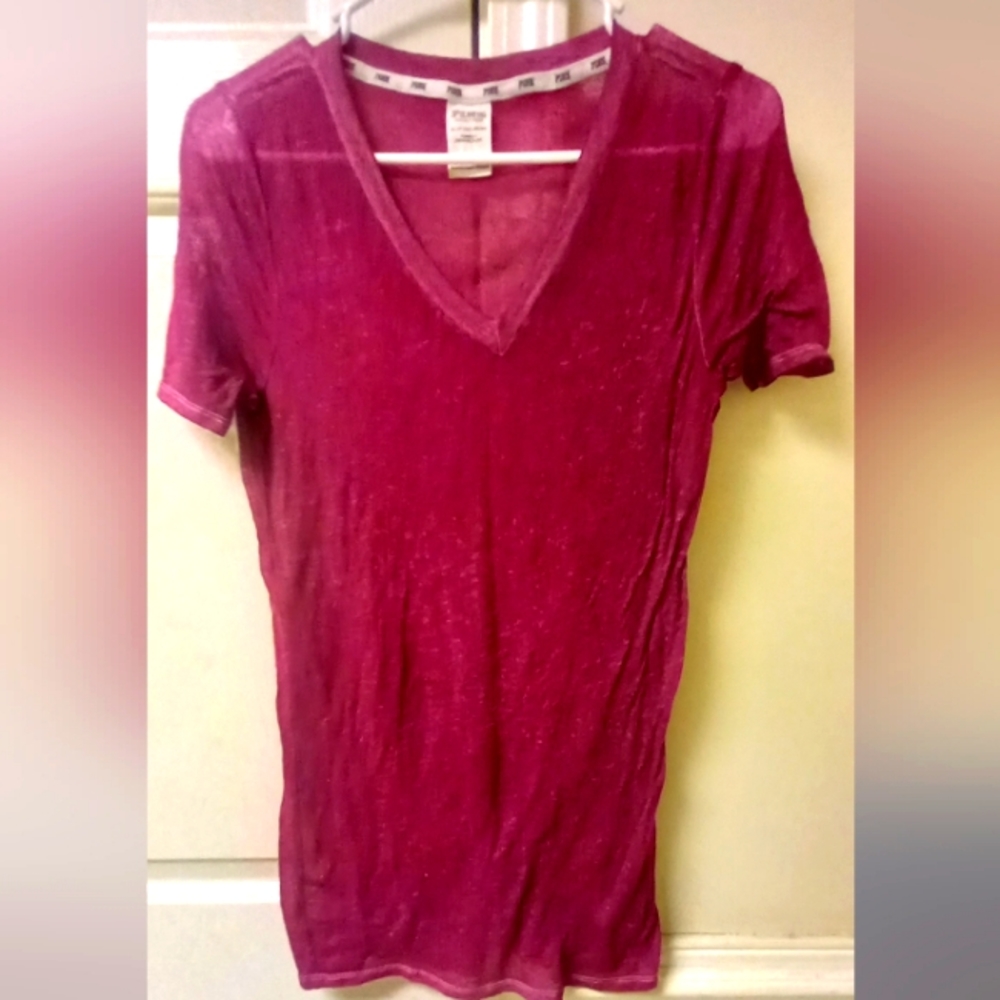 #62 Sheer VS Pink Tee 💗